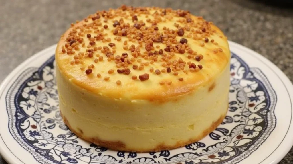 Cooking rich lemon custard filling for Torta della Nonna