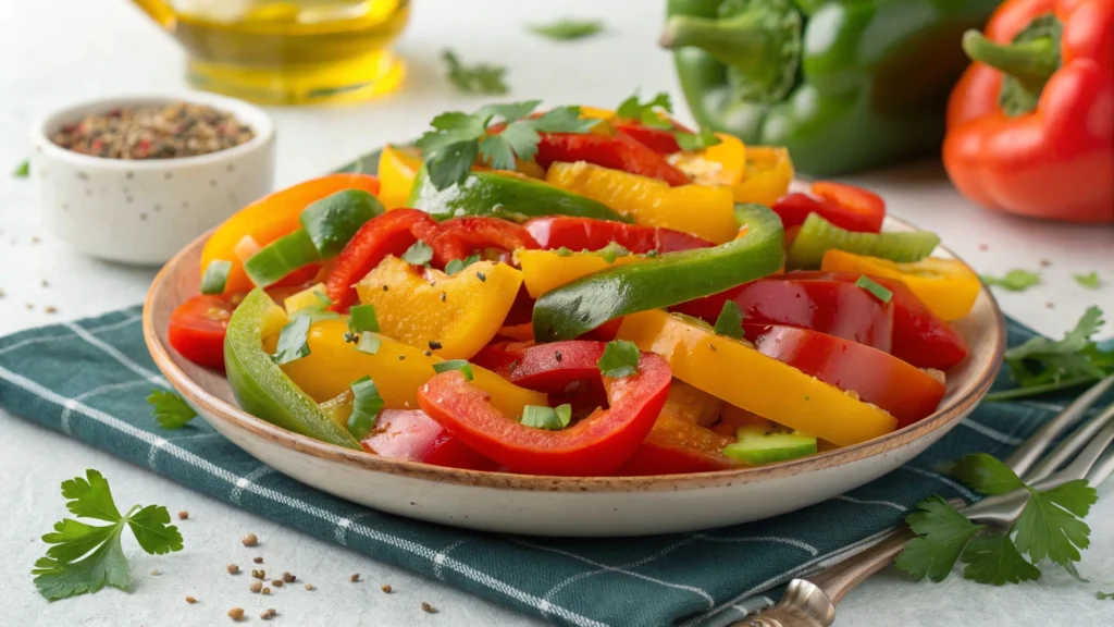 Fresh red, yellow, and green bell peppers showcasing their varieties, benefits, and culinary uses