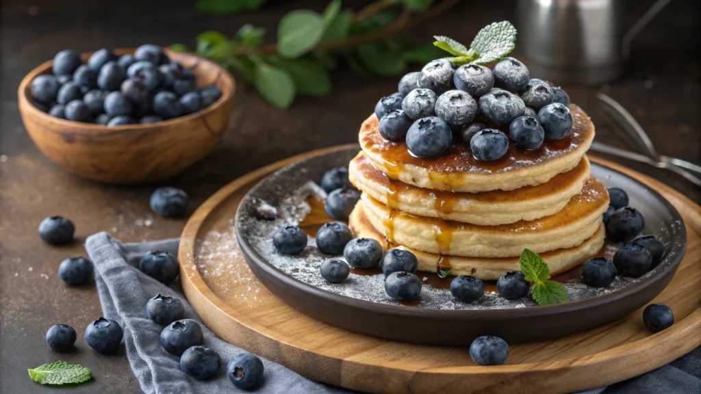 A lush blueberry bush laden with clusters of ripe, dark blue berries ready for harvest, set against green foliage.