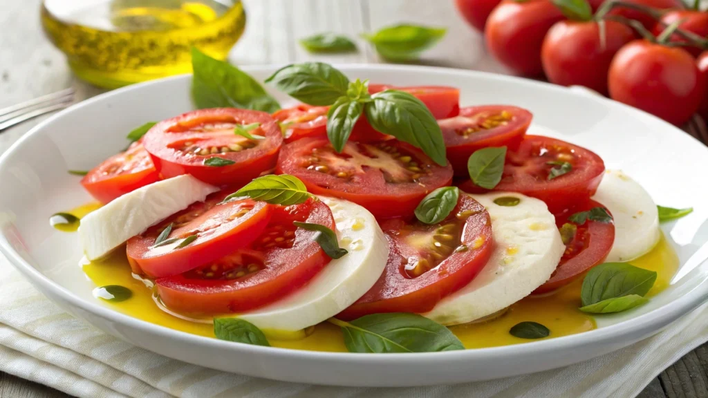 Assorted fresh tomatoes including Roma, cherry, and heirloom on a wooden table